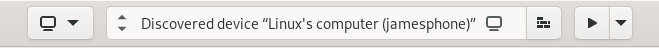 Builder&apos;s headerbar: Discovered device Linux&apos;s computer (jamesphone)